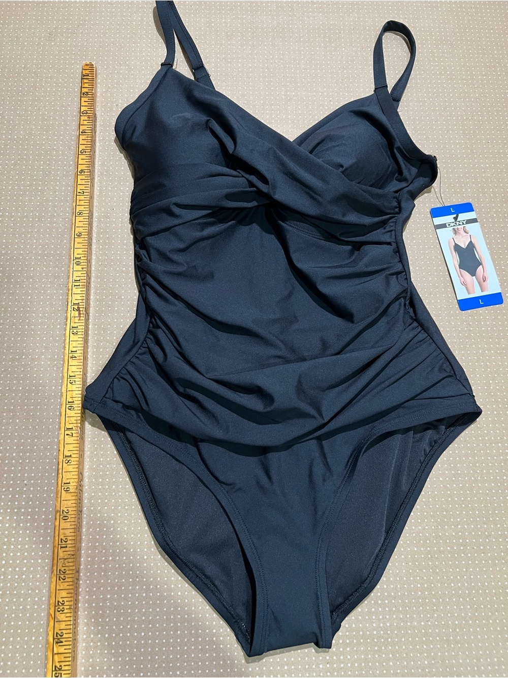 NWT DKNY Black Women’s One-Piece Swimsuit size L - Picture 12 of 12